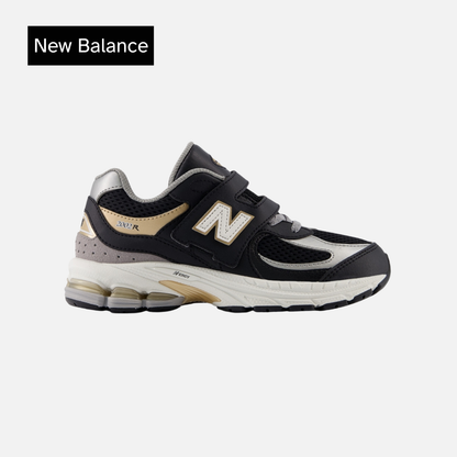 New Balance 2002R Hook & Loop Little Kid Wide 'Black Sea Salt Gold'