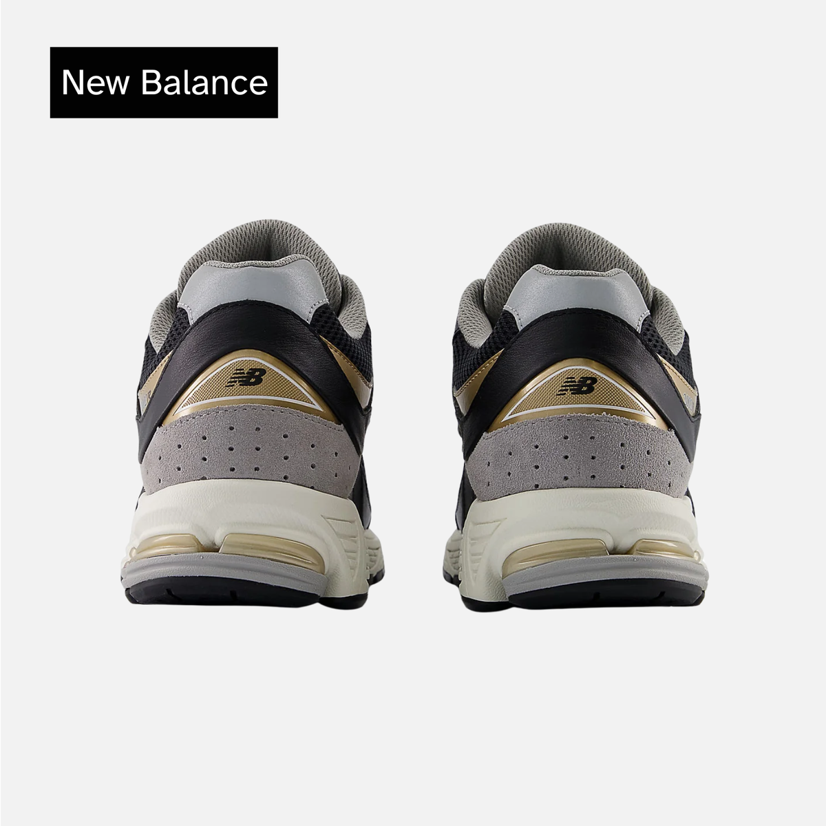 New Balance 2002R Hook & Loop Little Kid Wide 'Black Sea Salt Gold'