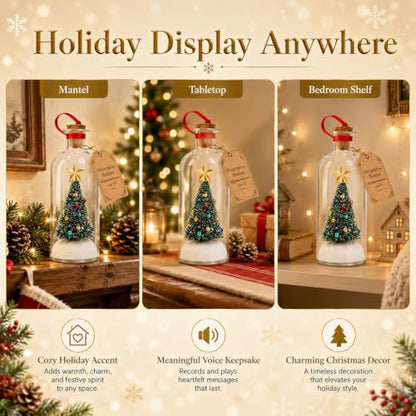 （B2G1 Free）2026 Recordable Christmas Tree Message Bottle Xmas Holiday Keepsake Christmas Props Christmas Ornament Christmas Tree Ornaments
