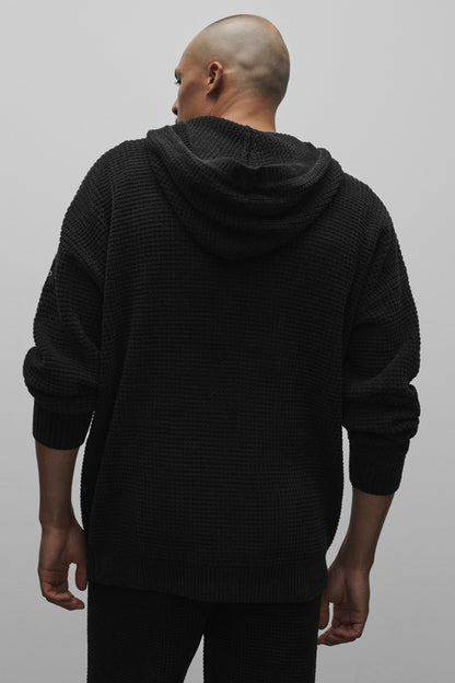 Waffle Chenille Edition Hoodie - Black