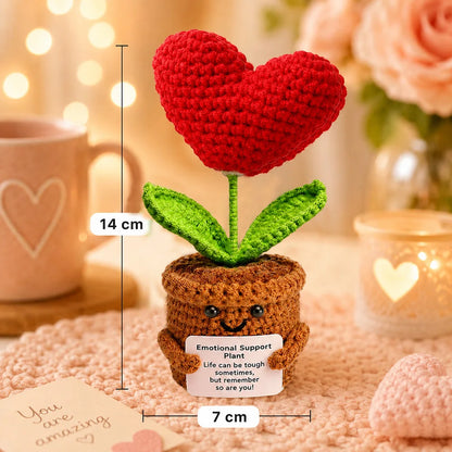 Positive Pocket Hug Mini Crochet Stuffed Doll Handmade Knitted Plush Potato Turtle Duck Funny Support Gift for Friend Home Decor