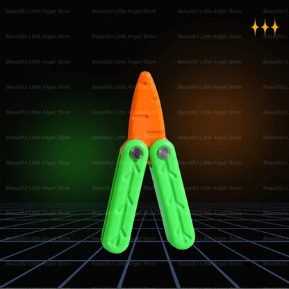 New 3D Printed Gravity Claw Knife Toy Stress Relief Butterfly Fidget Hand Gripper Sensory Toy Folding Claw Knife Radish for Gift