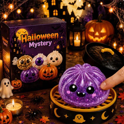 8cm Halloween Dumpling Squeeze Squishy Toy, Cute Slow Rising Squeeze Stress Relief Sensory Toy, Soft Kawaii Halloween Fidget Toy