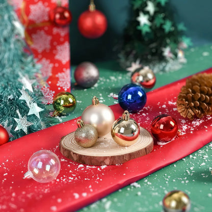 24pcs 3cm Christmas Balls Christmas Decorations Tree Ornaments Ball Xmas Hanging Tree Pendants Home Party Decor New Year Gift