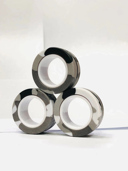 3pcs Fidget Toy Set Finger Magnetic Rings Colorful Adult Magnets Spinner Rings for Relieve Stress Anxiety Relief Therapy