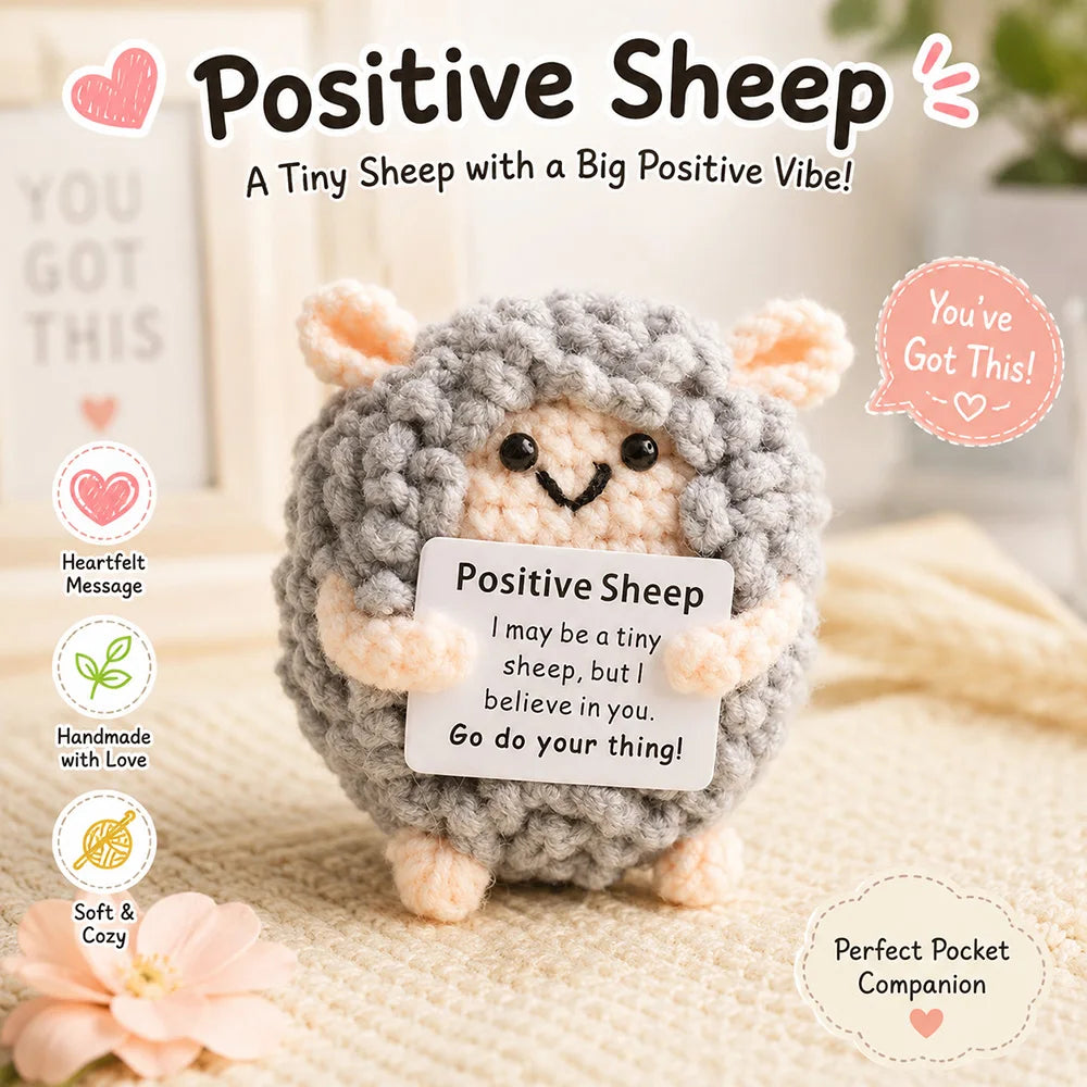 Positive Pocket Hug Mini Crochet Stuffed Doll Handmade Knitted Plush Potato Turtle Duck Funny Support Gift for Friend Home Decor