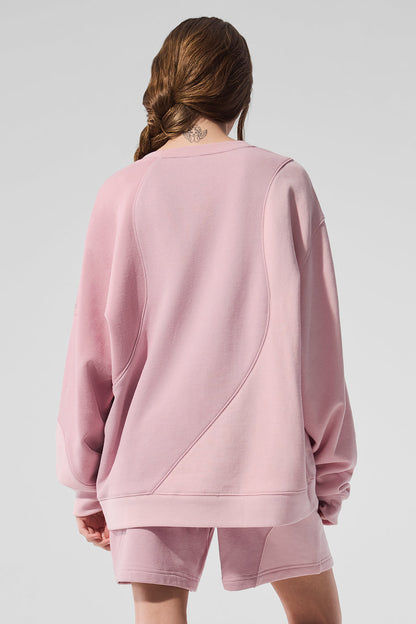 Make Waves Crew Neck Pullover - Sunset Pink Tonal