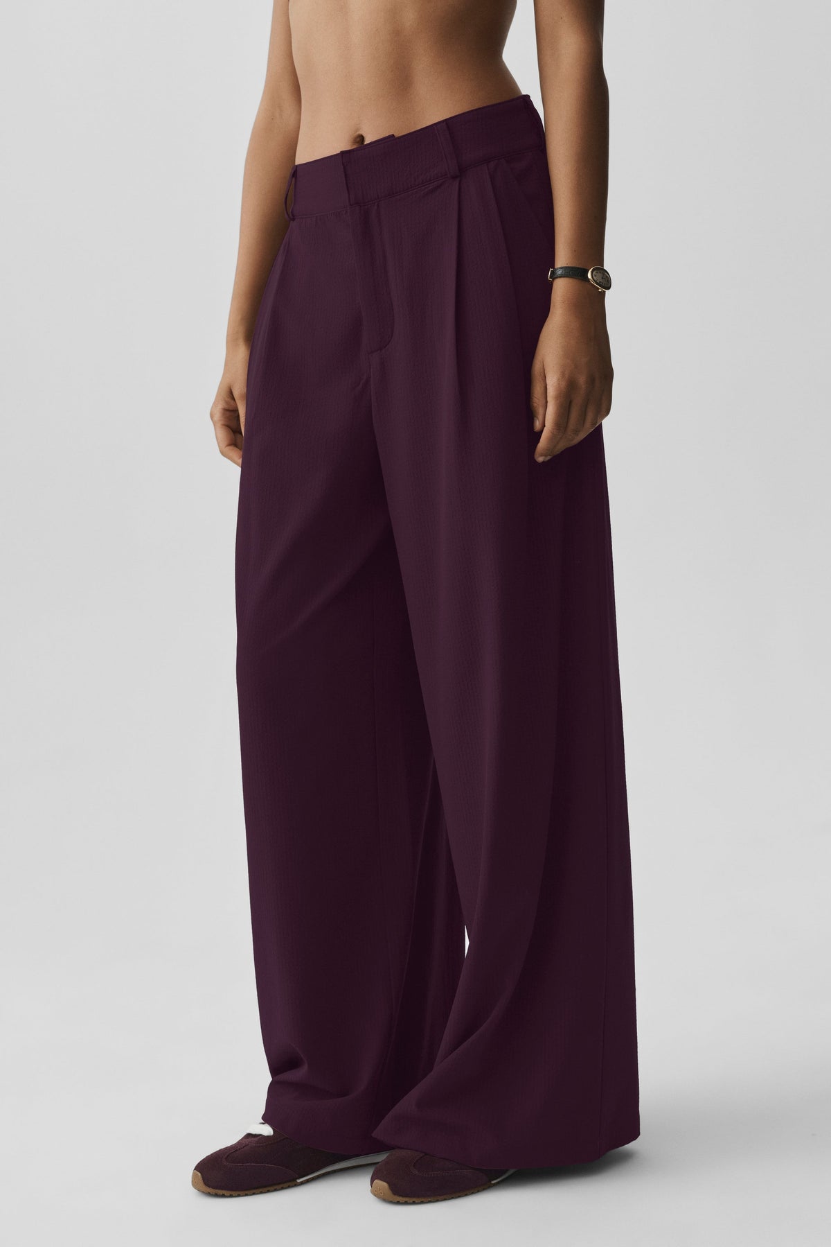 High-Waist Dreamscape Trouser (Long) - Rich Bordeaux