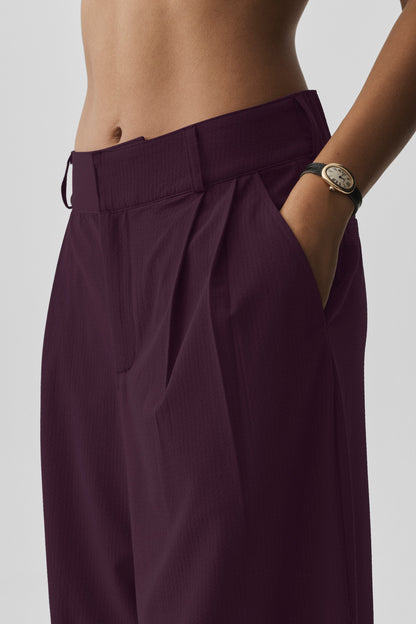 High-Waist Dreamscape Trouser (Long) - Rich Bordeaux