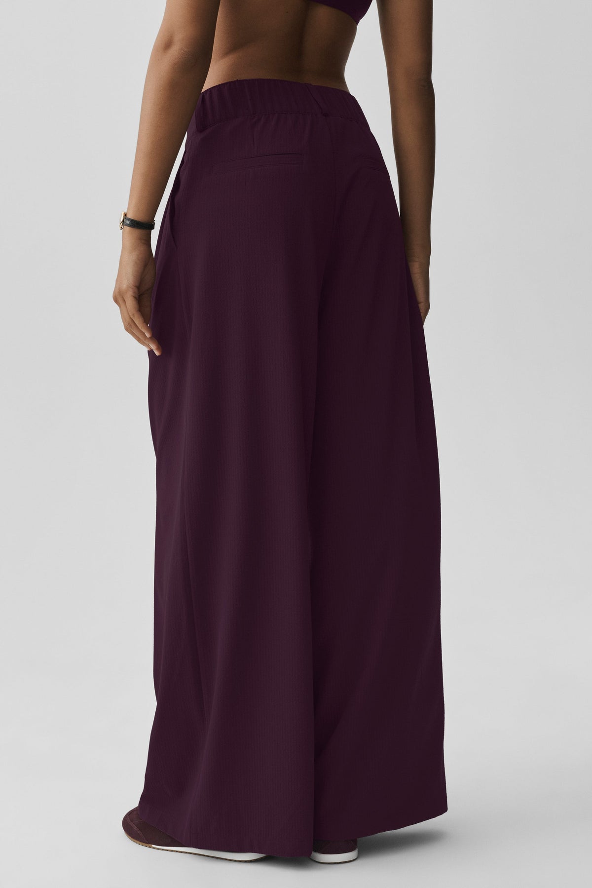 High-Waist Dreamscape Trouser (Long) - Rich Bordeaux