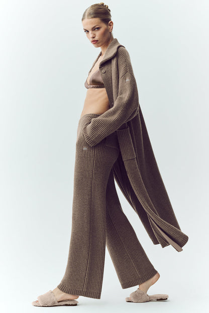 Cashmere High-Waist Northstar Straight Leg Pant - Alpine Cocoa Heather