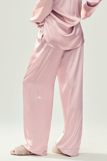 Silk Luminous Pant (Long) - Pink Champagne