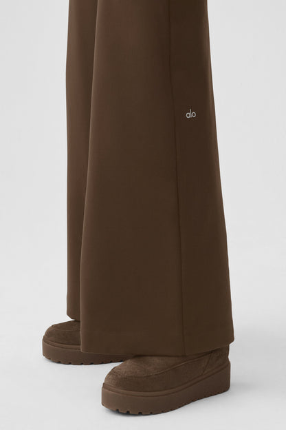 Airbrush High-Waist Wide Leg Pant (Long) - Espresso
