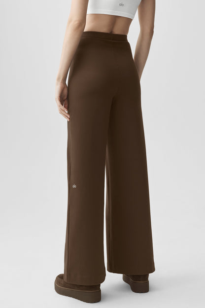 Airbrush High-Waist Wide Leg Pant (Long) - Espresso