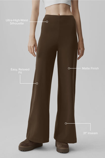 Airbrush High-Waist Wide Leg Pant (Regular) - Espresso