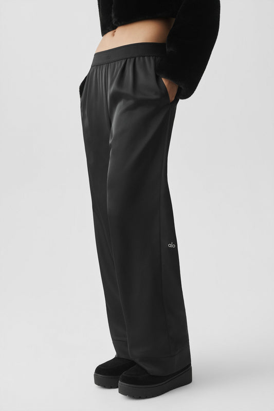 Satin High-Waist Smooth Talker Pant (Long) - Black