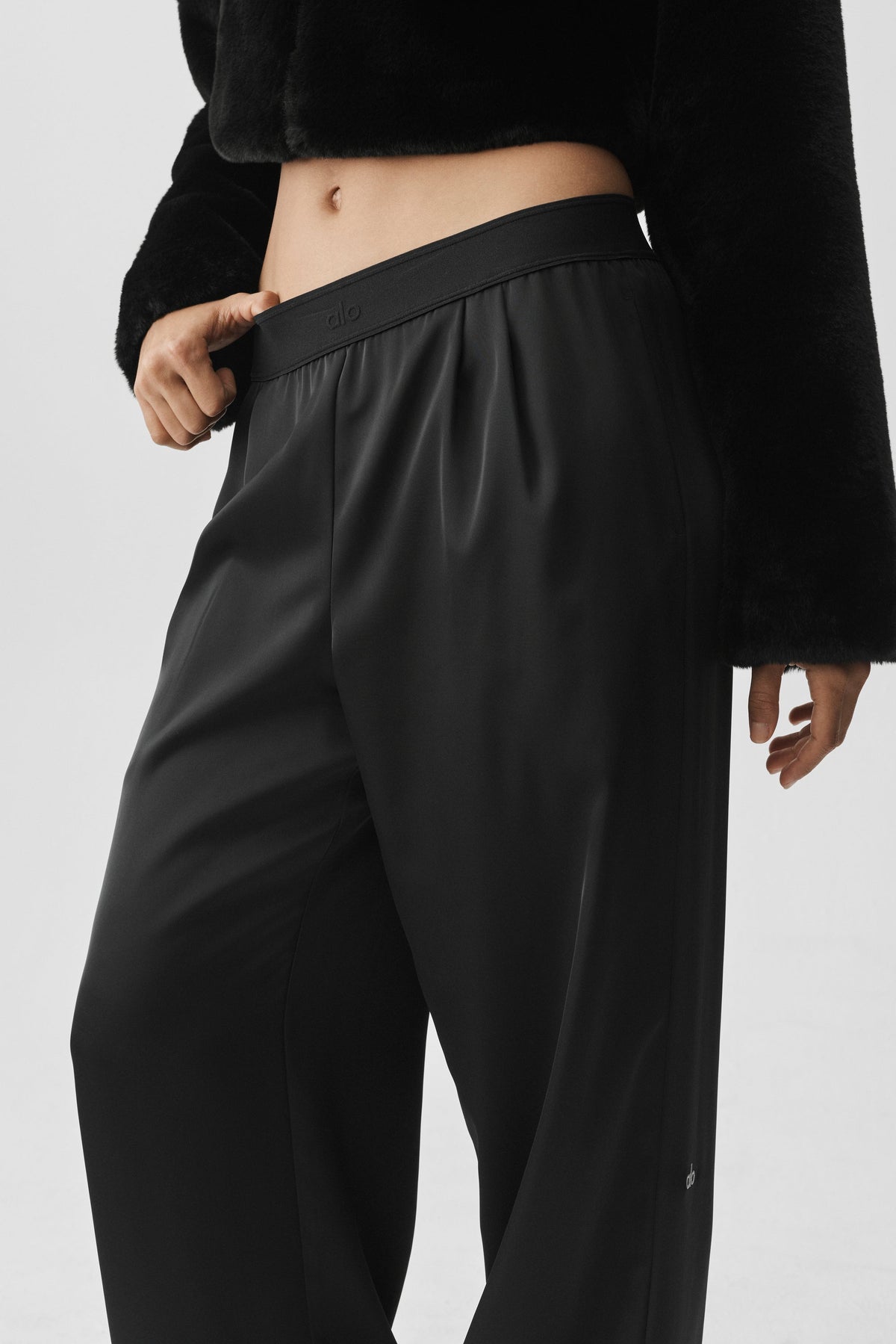 Satin High-Waist Smooth Talker Pant (Long) - Black